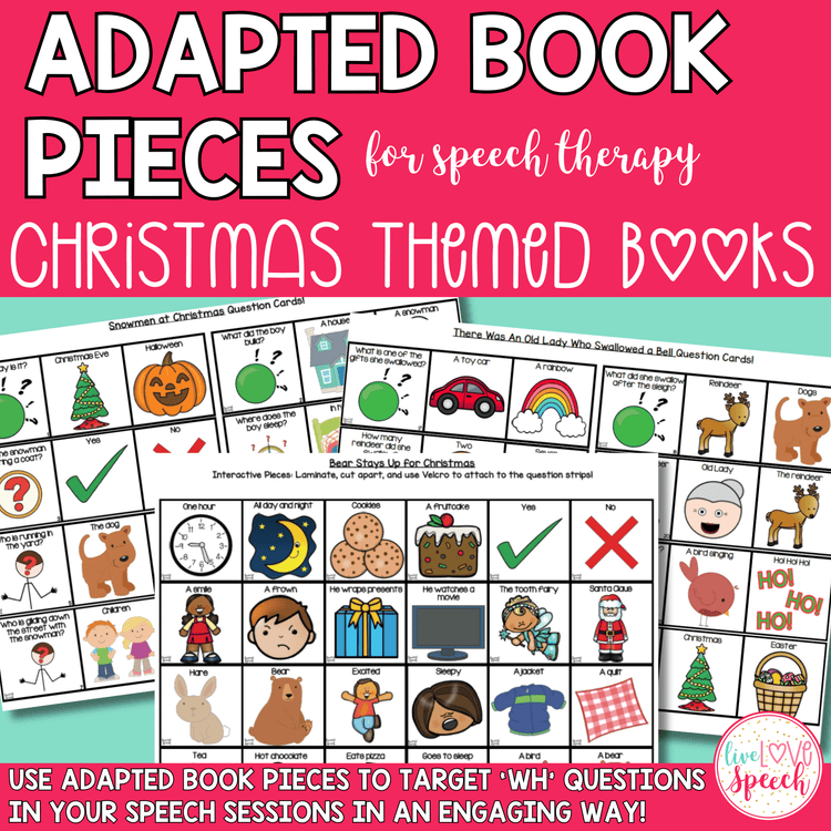 Christmas Adapted Book Pieces for Speech Therapy | Special Education