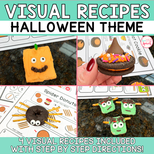 Visual Recipes for Speech Therapy | Halloween Theme | Lifeskills