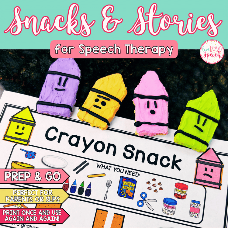 School Themed Snacks & Stories Speech Therapy | Cheat Sheets, ABP, Visual Recipe