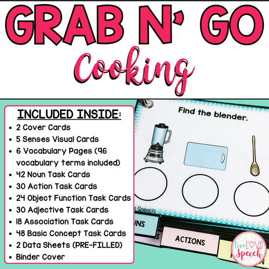 Grab N' Go Cooking | Speech and Language Activities