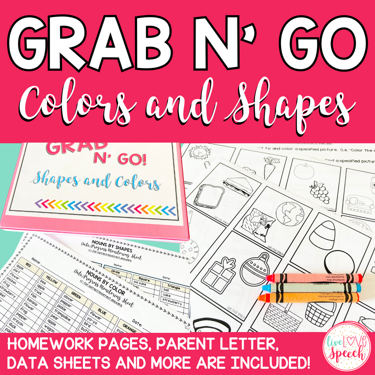 Grab N' Go Colors and Shapes for Speech Therapy