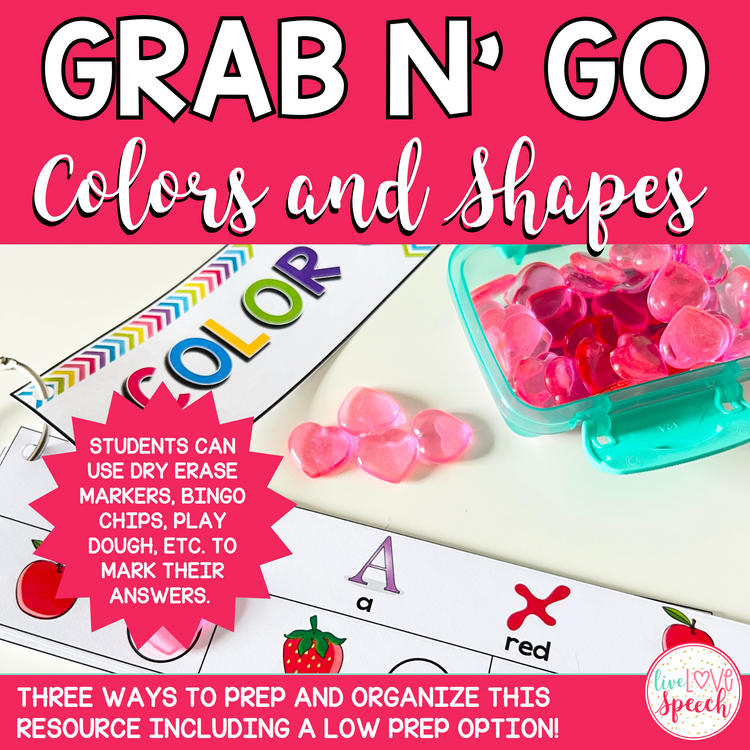 Grab N' Go Colors and Shapes for Speech Therapy