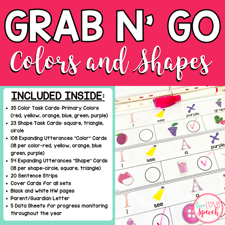 Grab N' Go Colors and Shapes for Speech Therapy