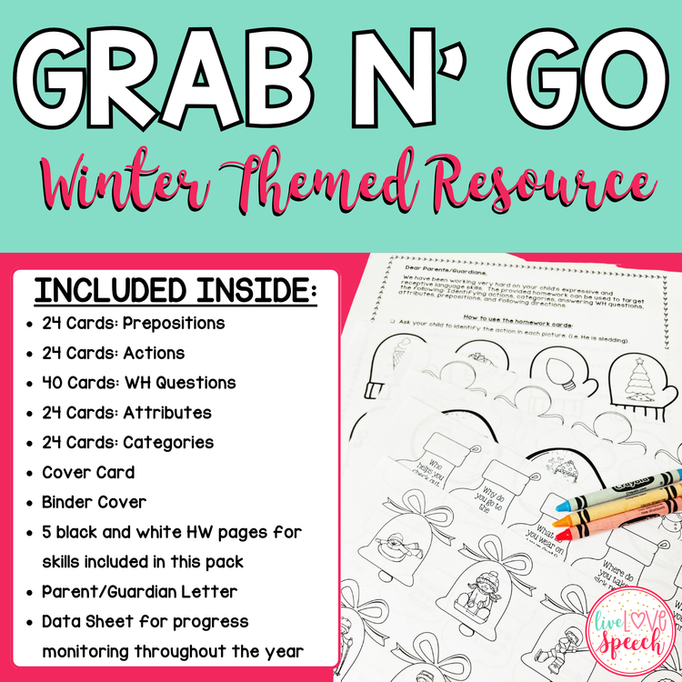 Grab N' Go Winter Themed Resource | Speech and Language