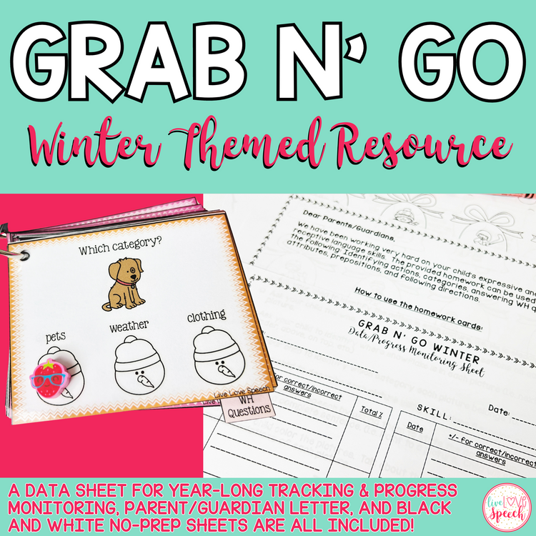 Grab N' Go Winter Themed Resource | Speech and Language