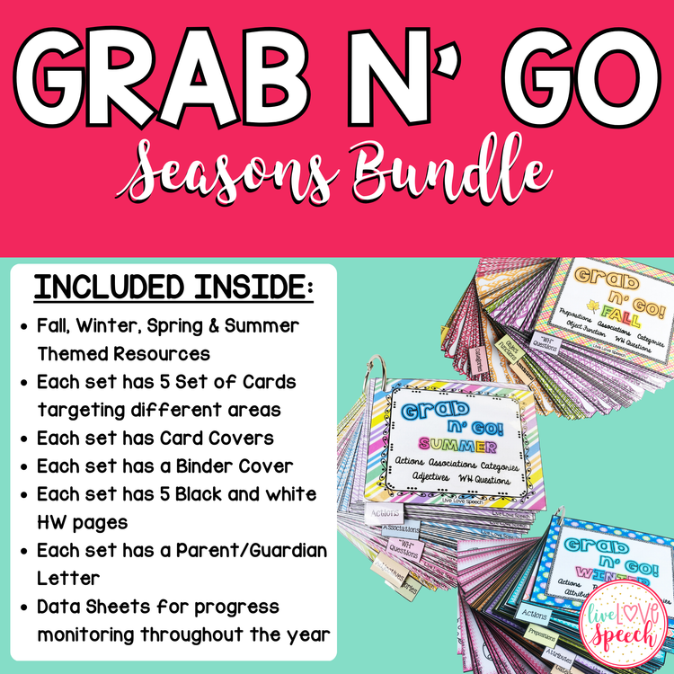 Grab N' Go Seasons BUNDLE | Speech & Language Therapy