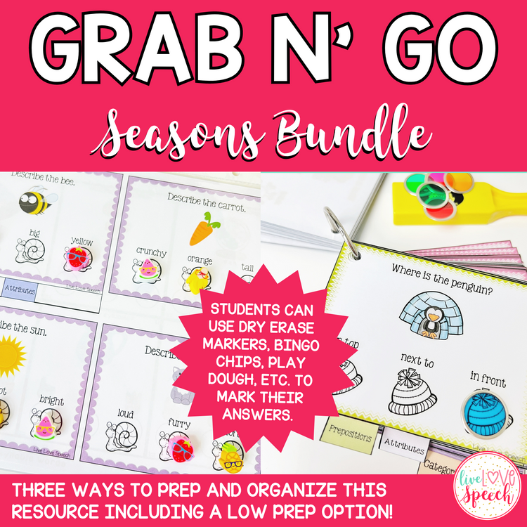 Grab N' Go Seasons BUNDLE | Speech & Language Therapy