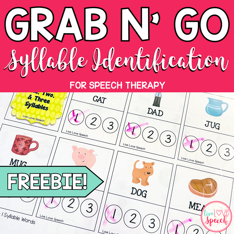 Grab N' Go Syllable Identification | FREEBIE | Phonological Awareness | Speech Therapy