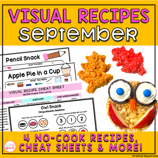 September Visual Recipes | Cooking with Kids | Speech Therapy | Life Skills