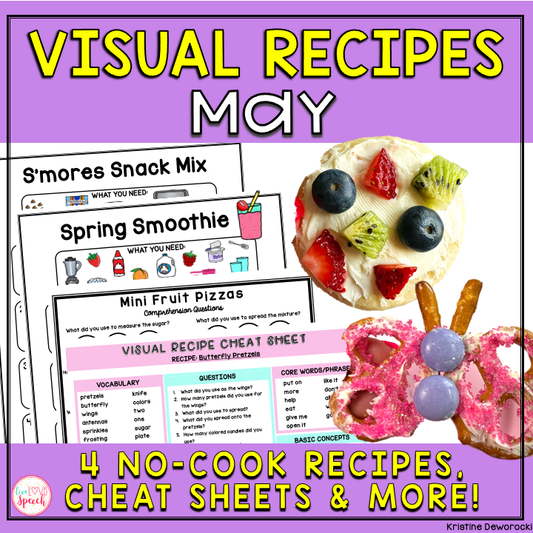 May Visual Recipes | Cheat Sheets | Speech Therapy | Life Skills