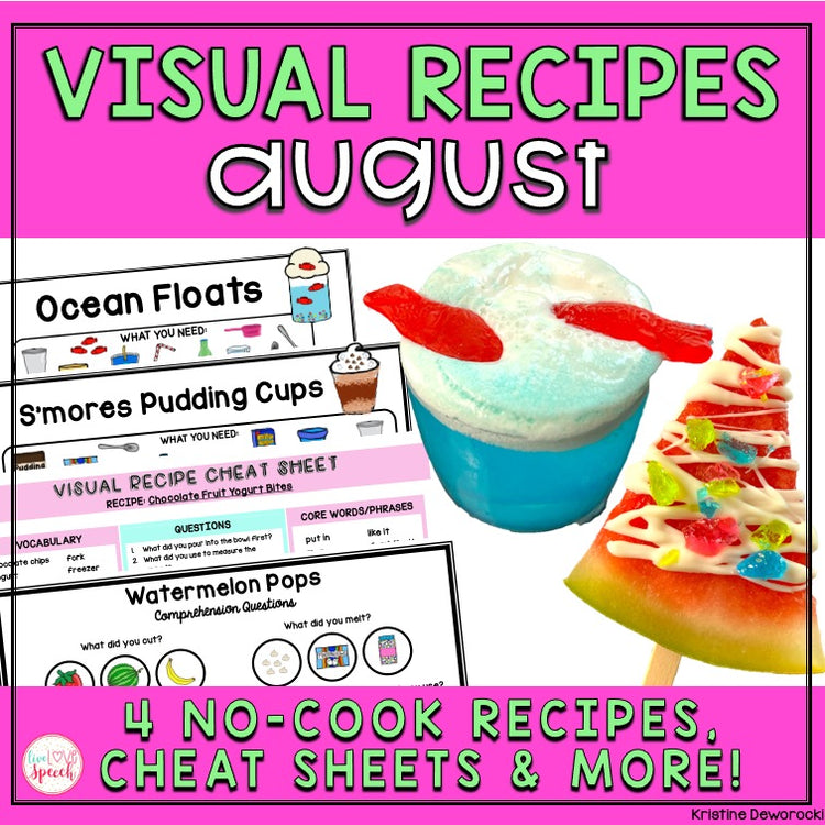 August Visual Recipes | Cooking with Kids | Life Skills | Speech Therapy