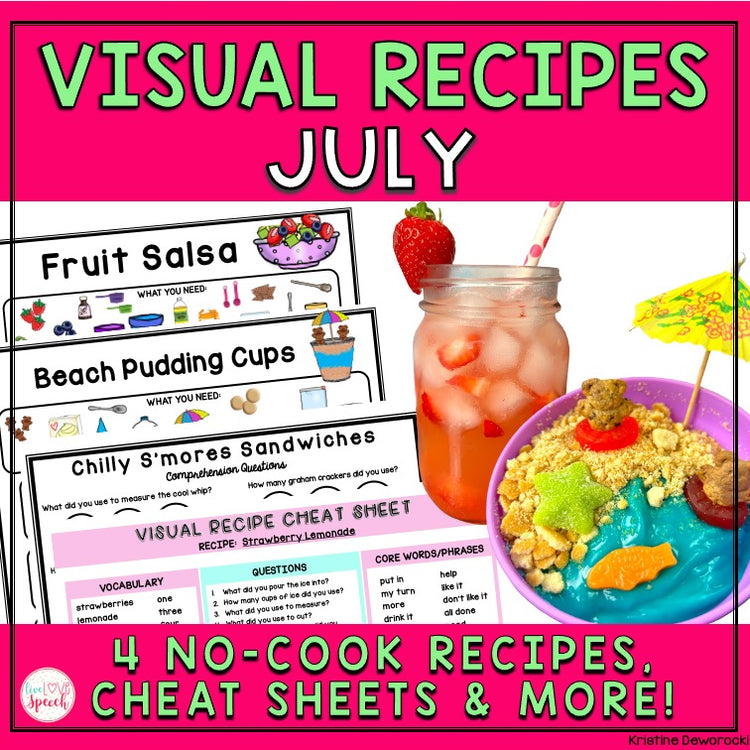 July Visual Recipes | Cooking with Kids | Life Skills | Speech Therapy