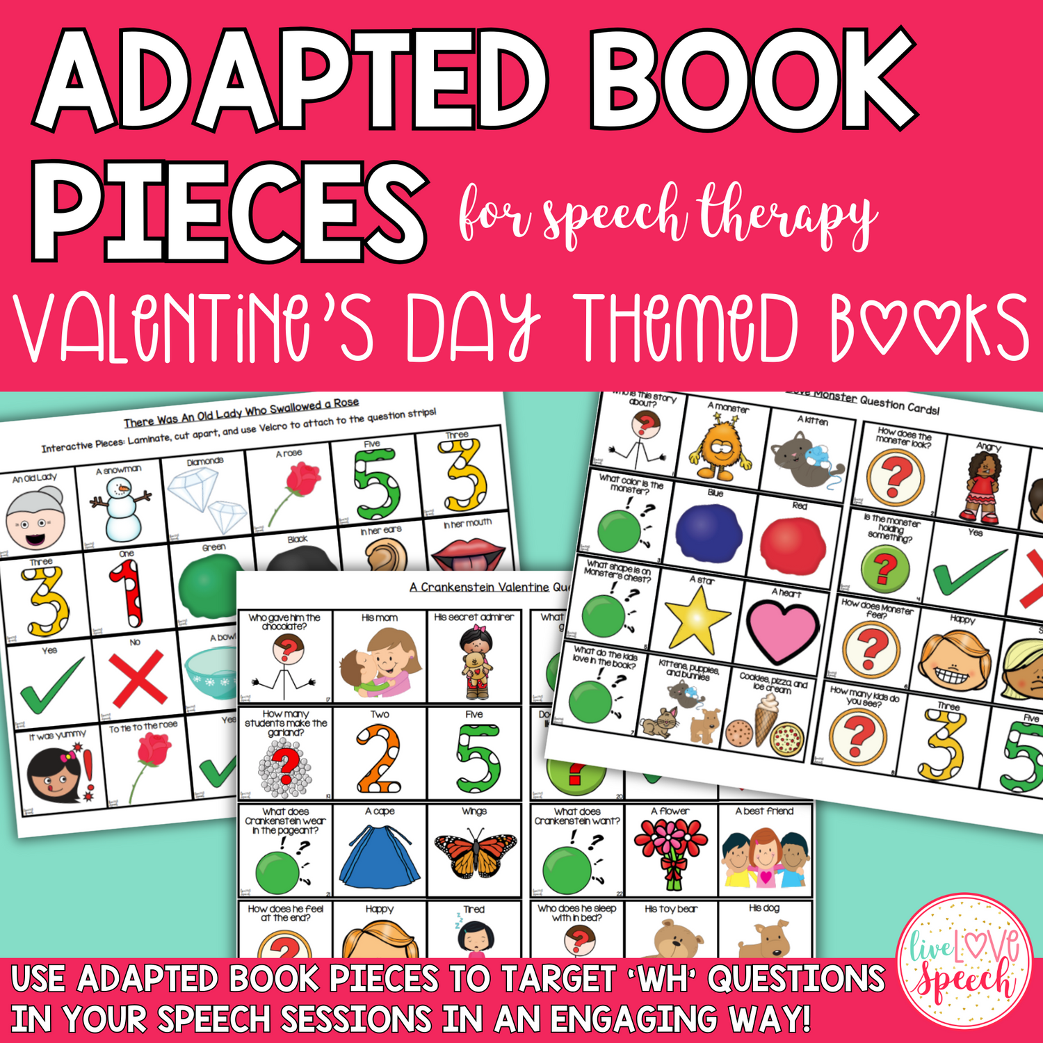 Valentine's Day Themed Adapted Book Pieces for Speech Therapy – Live ...