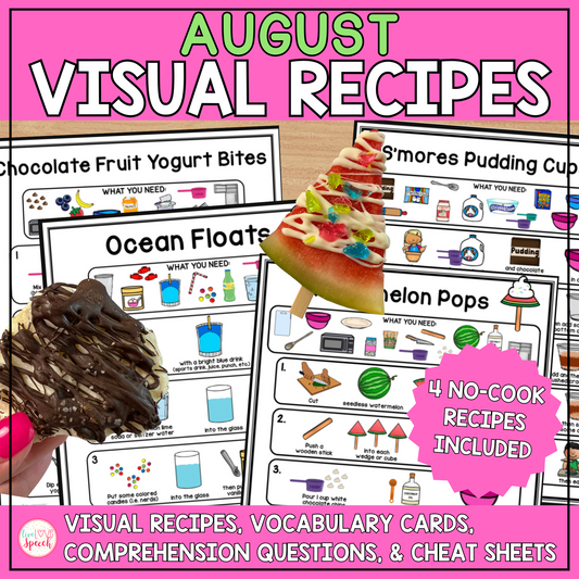 August Visual Recipes | Cooking with Kids | Life Skills | Speech Therapy
