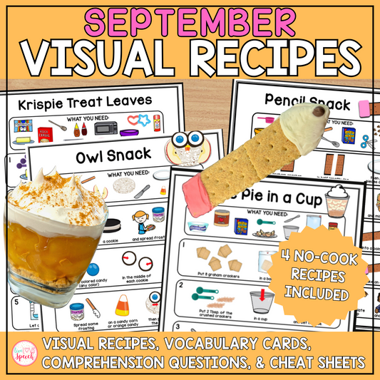 September Visual Recipes | Cooking with Kids | Speech Therapy | Life Skills