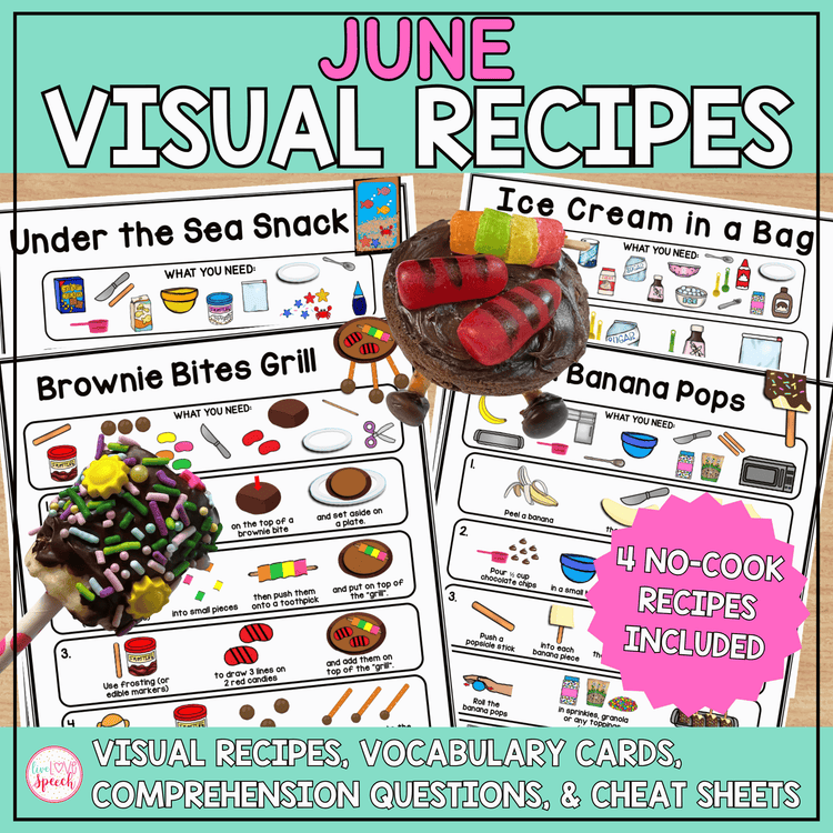 June Visual Recipes | Speech Therapy | Cooking with Kids | Life Skills