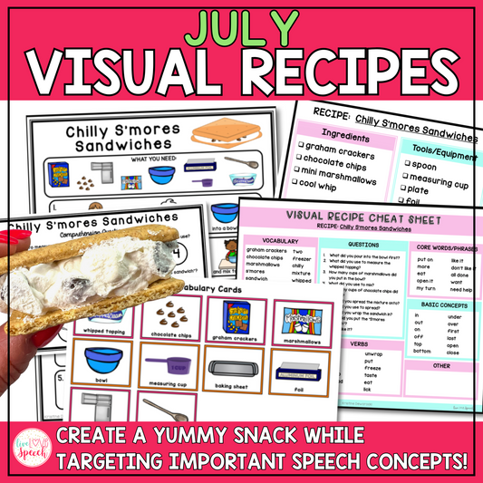 July Visual Recipes | Cooking with Kids | Life Skills | Speech Therapy