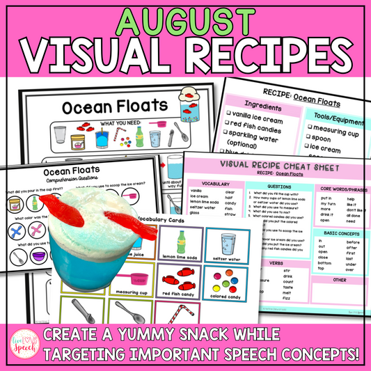 August Visual Recipes | Cooking with Kids | Life Skills | Speech Therapy