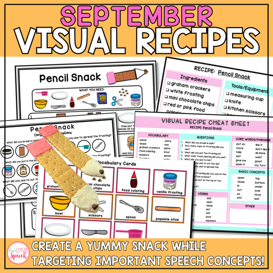 September Visual Recipes | Cooking with Kids | Speech Therapy | Life Skills