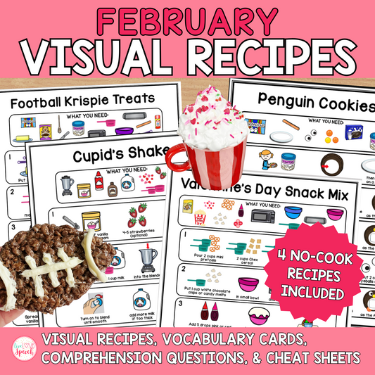 February Visual Recipes | Speech Therapy | Cooking with Kids | Life Skills