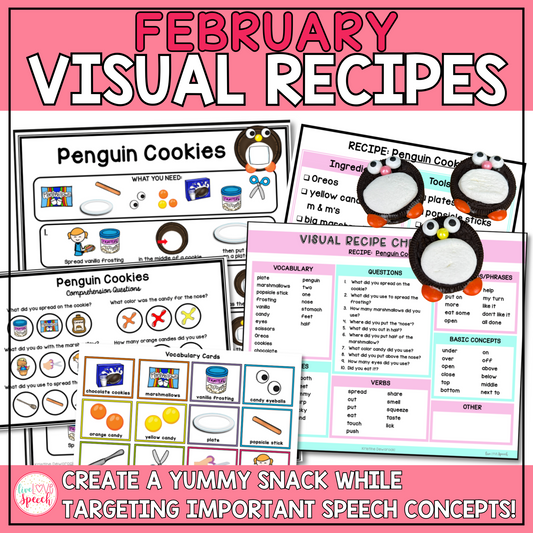 February Visual Recipes | Speech Therapy | Cooking with Kids | Life Skills