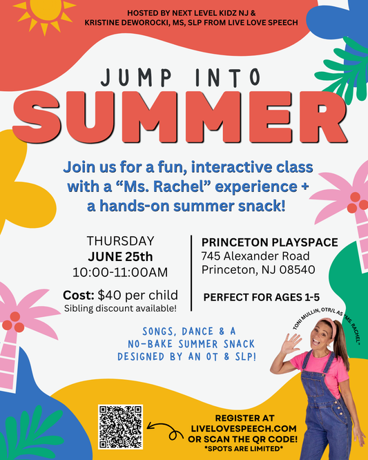 Ms. Rachel-Inspired Experience + No-Bake Cooking Class ☀️ (Princeton Playspace-June 25th)