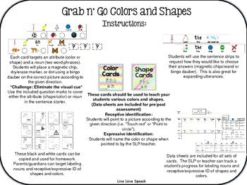 Grab N' Go Colors and Shapes for Speech Therapy