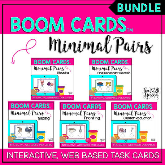 Minimal Pairs BOOM Cards™ BUNDLE | Speech Therapy Distance Learning