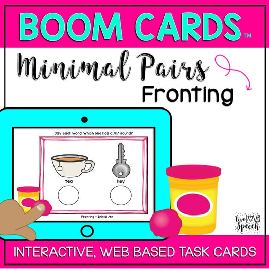 Fronting Minimal Pairs BOOM Cards™ | Speech Therapy Distance Learning
