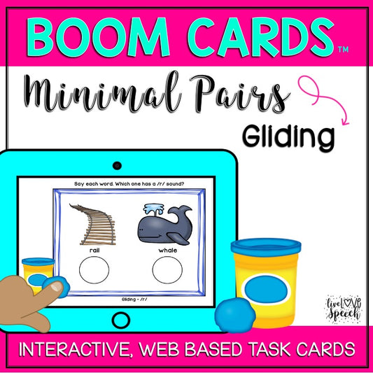 Gliding Minimal Pairs BOOM Cards™ | Speech Therapy Distance Learning
