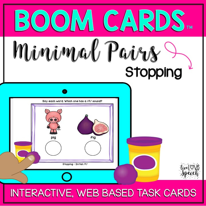 Stopping Minimal Pairs BOOM Cards™ | Speech Therapy Distance Learning