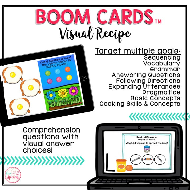 {FREEBIE} Visual Recipe BOOM Cards™ | Pretzel Flowers | Speech Therapy