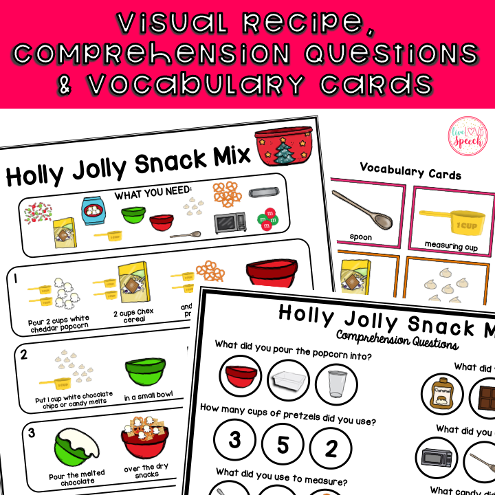 December Visual Recipes | Speech Therapy | Cooking with Kids | Life Skills