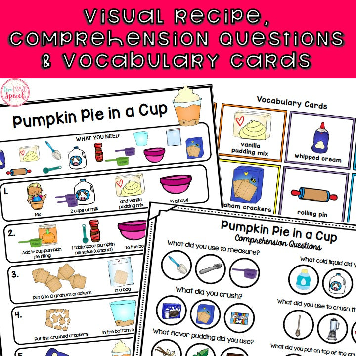 November Visual Recipes | Speech Therapy | Cooking with Kids | Life Skills