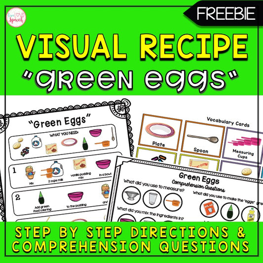 "Green Eggs" Visual Recipe | FREEBIE | Speech Therapy