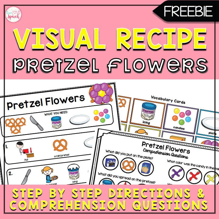 Pretzel Flowers Visual Recipe | Freebie | Cooking Activity