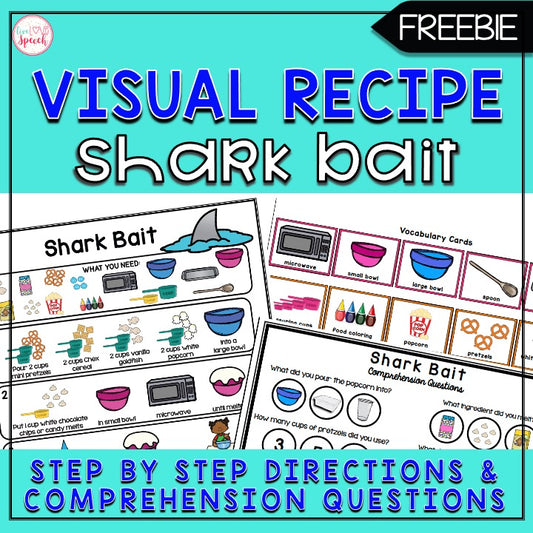 Shark Bait Visual Recipe | Freebie | Cooking with Kids | Speech Therapy