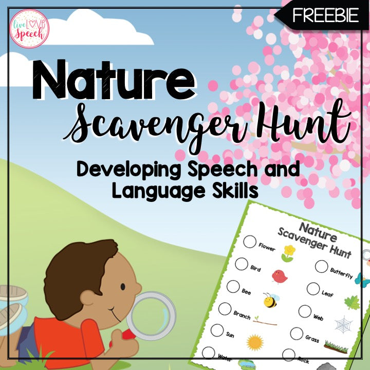 Speech and Language Nature Scavenger Hunt | FREEBIE | Speech Therapy