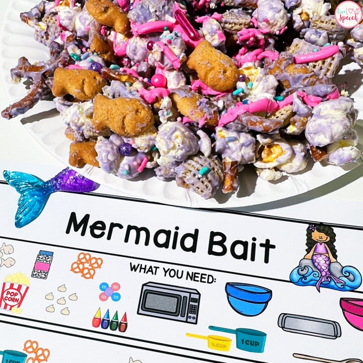 Mermaid Bait Visual Recipe | Freebie | Speech Therapy