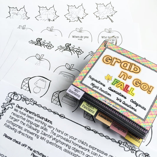Grab N' Go Fall Activities | Speech Therapy