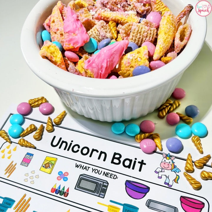 Unicorn Bait Visual Recipe | Freebie | Cooking for Kids | Speech Therapy