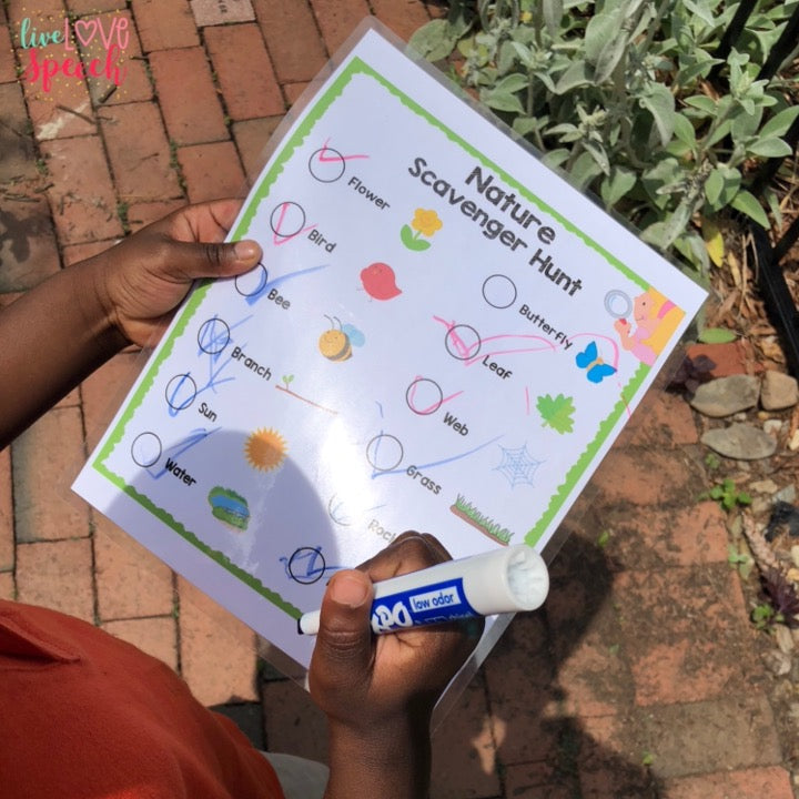 Speech and Language Nature Scavenger Hunt | FREEBIE | Speech Therapy