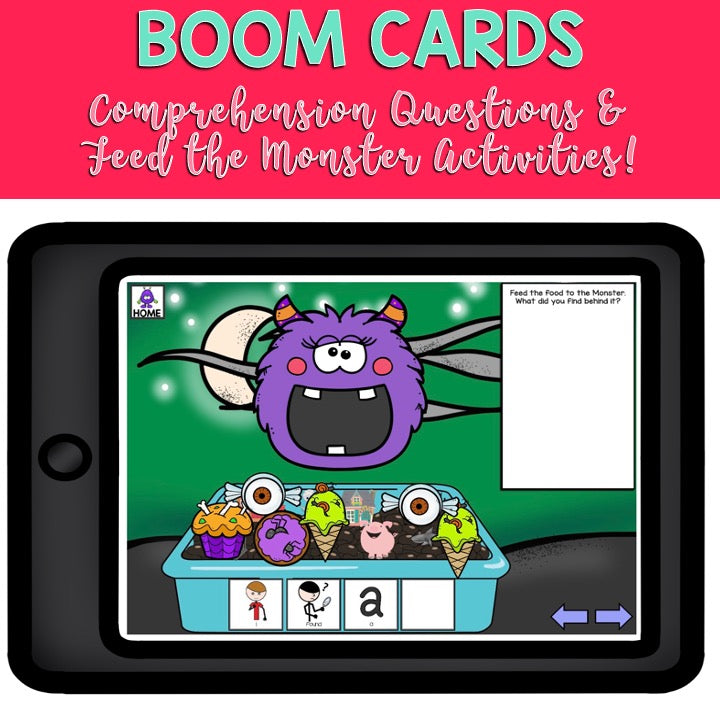 Adapted Book Piece Set | How to Catch a Monster | BOOM Cards™ & Print | Speech Therapy