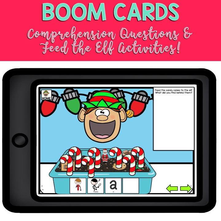 Adapted Book Piece Set | How to Catch an Elf | BOOM Cards™ & Print | Speech Therapy