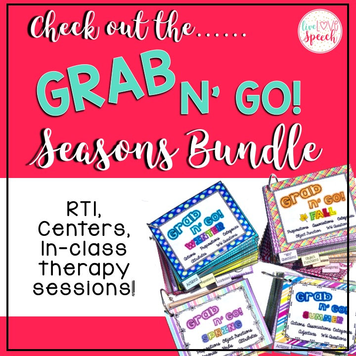 Grab N' Go Fall Activities | Speech Therapy