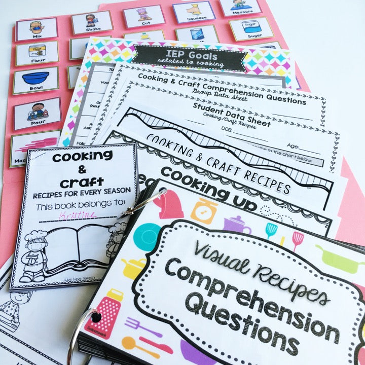 Cooking & Craft Visual Recipe Pack | 50 RECIPES | Speech Therapy | Hands-On Learning