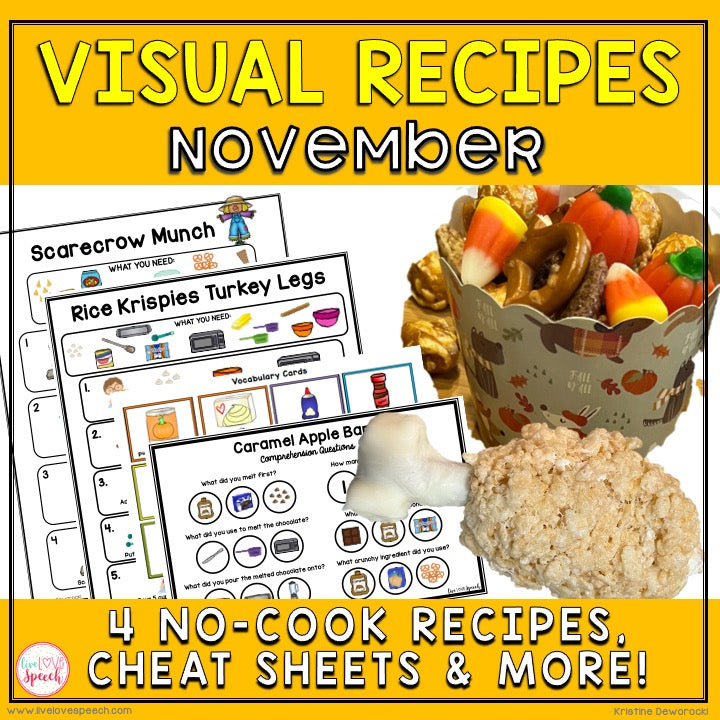 November Visual Recipes | Speech Therapy | Cooking with Kids | Life Skills
