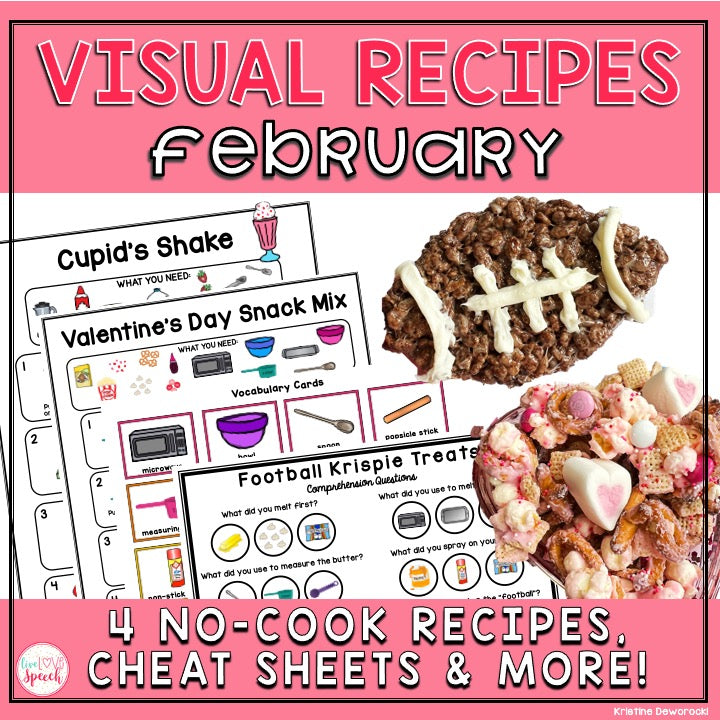 February Visual Recipes | Speech Therapy | Cooking with Kids | Life Skills