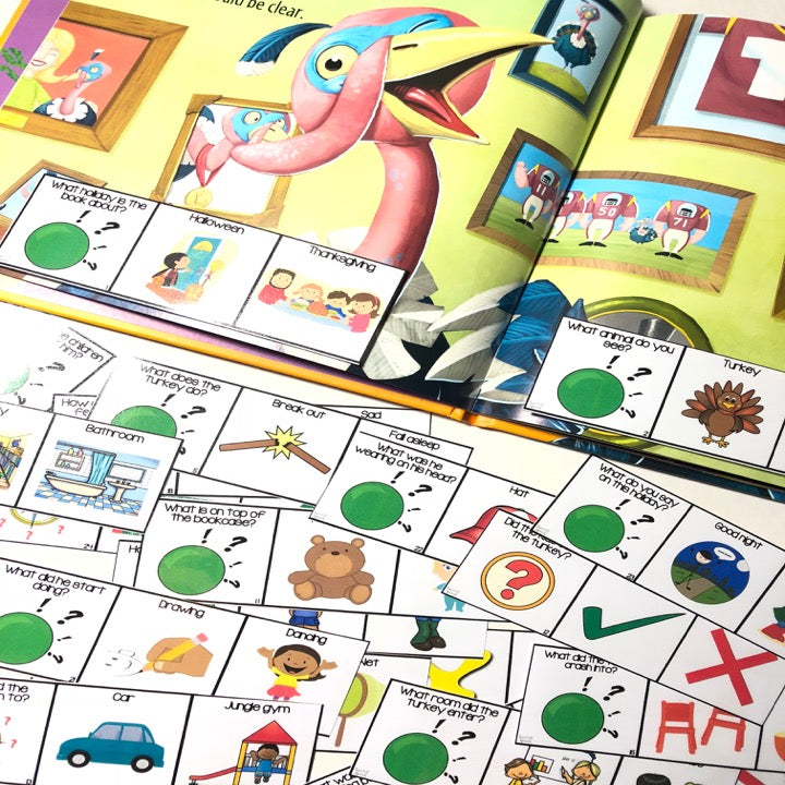 Adapted Book Piece Set | How to Catch a Turkey | BOOM Cards™ & Print | Speech Therapy