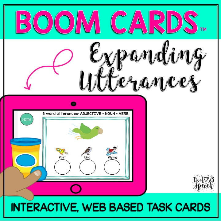 Expanding Utterances BOOM Cards™ | Speech Therapy | Distance Learning